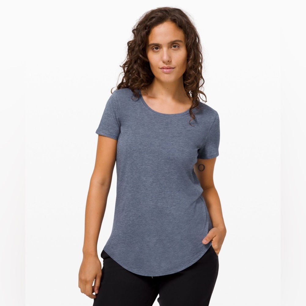 Lululemon Love Crew lll Heathered Code Blue Tshirt
